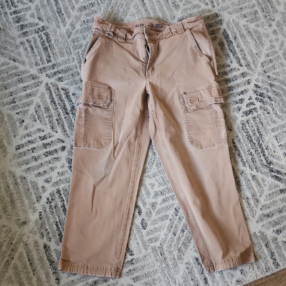 Duluth Trading Co Men's Light Brown Flex Fire Hose Cargo Pants